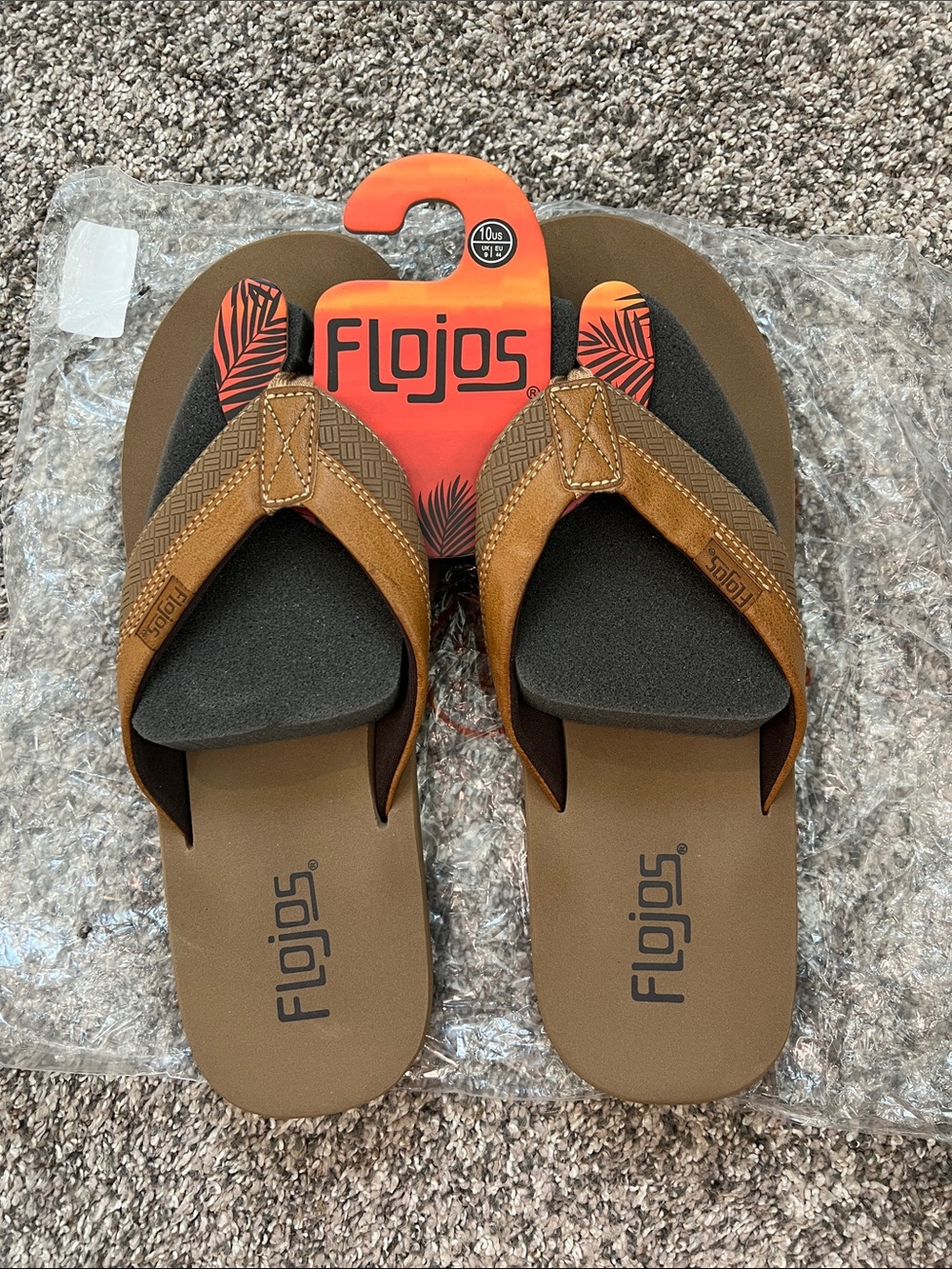 Flojos Ryan Men's Tan Flip Flops